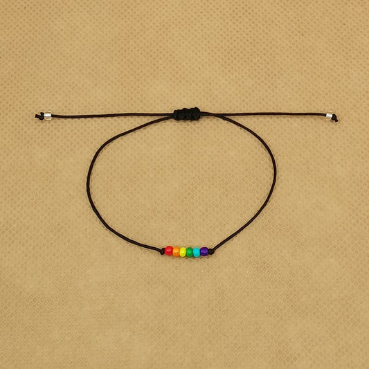 Rainbow Beaded Bracelet Pride Bracelet Love Wins