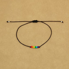 Rainbow Beaded Bracelet Pride Bracelet Love Wins