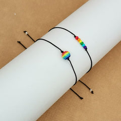 Rainbow Beaded Bracelet Pride Bracelet Love Wins