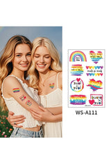 Happy Pride Day Temporary Tattoo Rainbow Flag Love is Love Wins Proud of Love Body Waist Arm Neck Tattoo Sticker