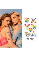 Happy Pride Day Temporary Tattoo Rainbow Flag Love is Love Wins Proud of Love Body Waist Arm Neck Tattoo Sticker