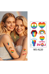 Happy Pride Day Temporary Tattoo Rainbow Flag Love is Love Wins Proud of Love Body Waist Arm Neck Tattoo Sticker