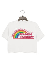 Reading Rainbow Retro Librarian Crop Tee For Women