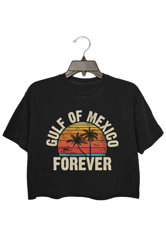 GULF OF MEXICO FOREVER CROP TEE FOR WOMEN