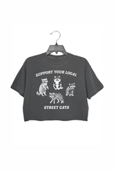 Support Your Local Street Cats Crop Top For Women