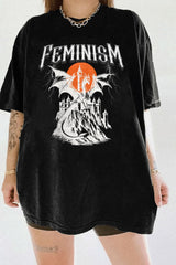 Feminism Dragon Castle Tee For Wpmen