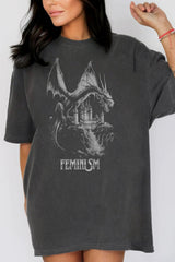 Vintage Dragon Feminism T-Shirt For Women