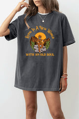with an old soul crop tee for women