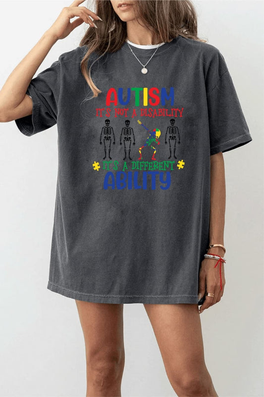 Skeleton Autism It's Not A Disability It's A Different Ability t- Shirt