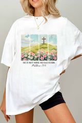 He is not here he has risen Tee for women