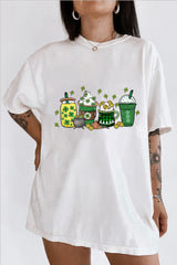 St. Patrick's Day Oversized Shirt Women Cute Print Graphic Long Sleeve Tops Holiday Casual Crewneck T-Shirt Blouses