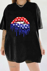 American Flag Lips - Independence Day 4th of July Party T-Shirt