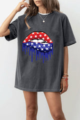 American Flag Lips - Independence Day 4th of July Party T-Shirt