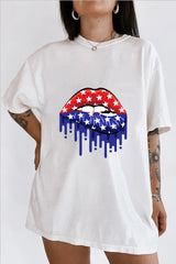 American Flag Lips - Independence Day 4th of July Party T-Shirt