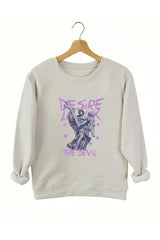 The Devil print sweatshirt women casual
