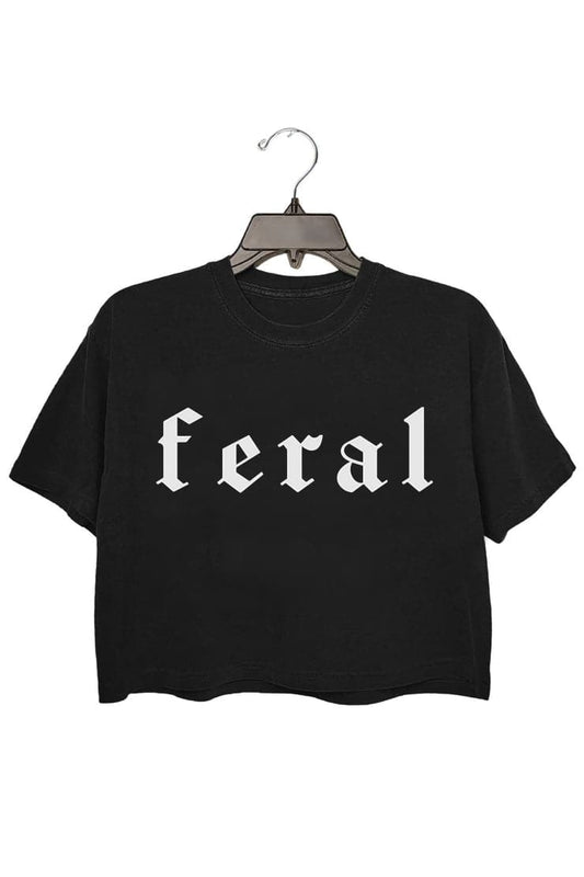 Feral gothic font Crop Top For Women
