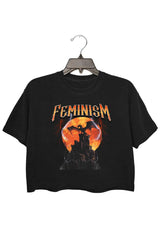 Vintage 90s Feminism Dragon Fantasy Crop Top For Women