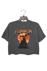 Vintage 90s Feminism Dragon Fantasy Crop Top For Women
