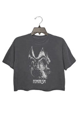 Vintage Feminism Dragon Fantasy Crop Tee For Women
