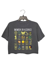 Retro Women in Science Crop Tee For Women