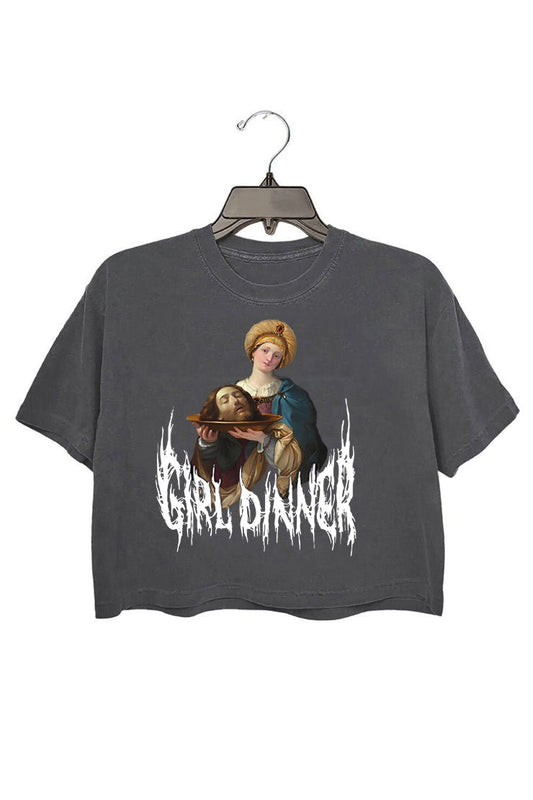 Girl Dinner Tshirt • Salome by Guido Reni • Metal Font Funny Shirt • Feminist Alternative Goth Grunge Aesthetic Punk Tshirt • Art History