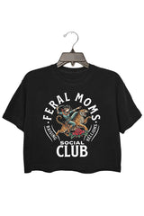 Feral Moms Social Club Crop Tee For Women