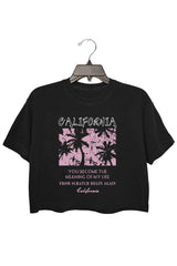 Women's Casual Coconut Tree Print crop tee