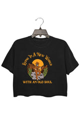 with an old soul crop tee for women