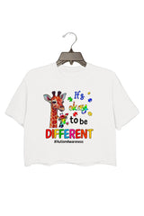 Its Ok To Be Different Autism Awareness Cute Giraffe Animal Women Graphic Tee