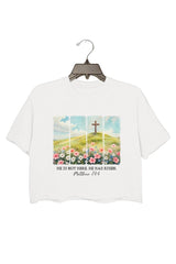 He is not here he has risen Crop top for women