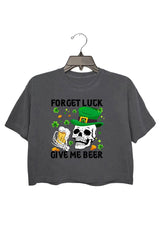 Skeleton Leprechaun Beer Lover Tee, St Patrick's Day Crop tee For Women