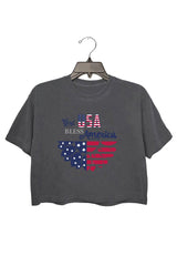 Patriotic US Flag Sunflower God Bless America Premium T-Shirt