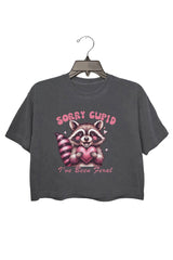 Sorry Cupid, I've Been Feral Crop Tee For Women