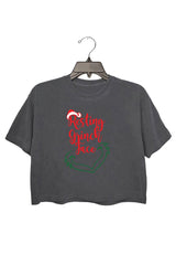 Christmas Crop Tee/crewneck, Resting Grinch Face, Funny Holiday Season, Merry Christmas