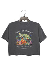 GULF OF MEXICO ESTD 1550 CROP TEE FOR WOMEN