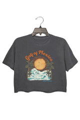 GULF OF MEXICO EST 1550 CROP TEE FOR WOMEN