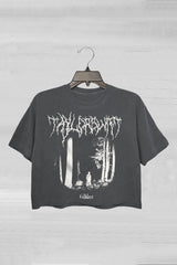Folklore Black Metal Crop Tee For Women