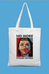 No More Stolen Sisters Canvas Aesthetic Tote Bag for Women Beach Bag Shopping Bags Shoulder Bag Reusable Grocery Bags