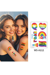 Happy Pride Day Temporary Tattoo Rainbow Flag Love is Love Wins Proud of Love Body Waist Arm Neck Tattoo Sticker