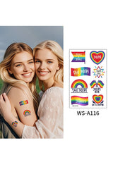 Happy Pride Day Temporary Tattoo Rainbow Flag Love is Love Wins Proud of Love Body Waist Arm Neck Tattoo Sticker