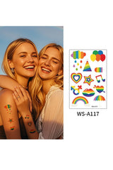 Happy Pride Day Temporary Tattoo Rainbow Flag Love is Love Wins Proud of Love Body Waist Arm Neck Tattoo Sticker