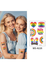 Happy Pride Day Temporary Tattoo Rainbow Flag Love is Love Wins Proud of Love Body Waist Arm Neck Tattoo Sticker