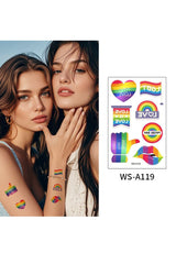Happy Pride Day Temporary Tattoo Rainbow Flag Love is Love Wins Proud of Love Body Waist Arm Neck Tattoo Sticker