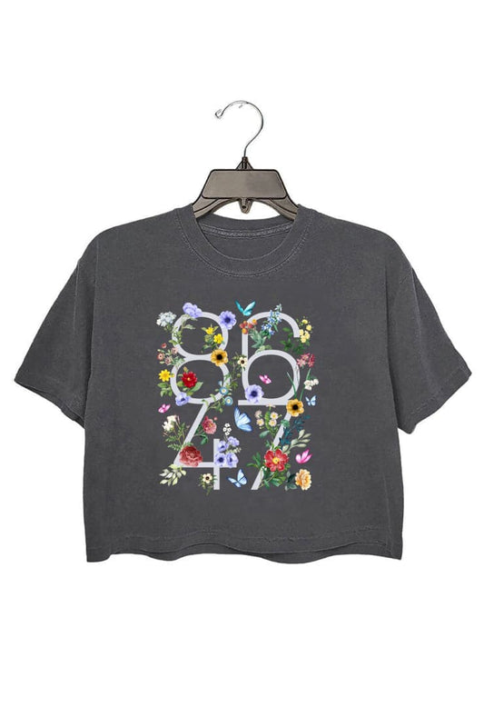 8647 FDT Flowers Crop Top For Women