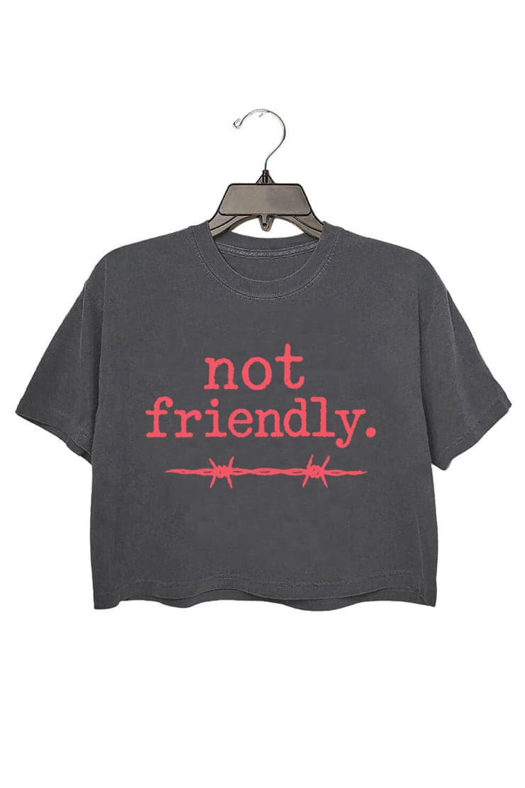 Not Friendly Crop Top For Women