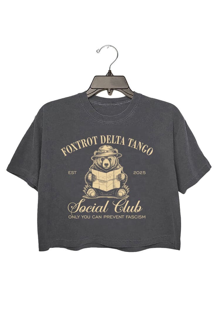 Foxtrot Delta Tango Social Club Crop Top For Women