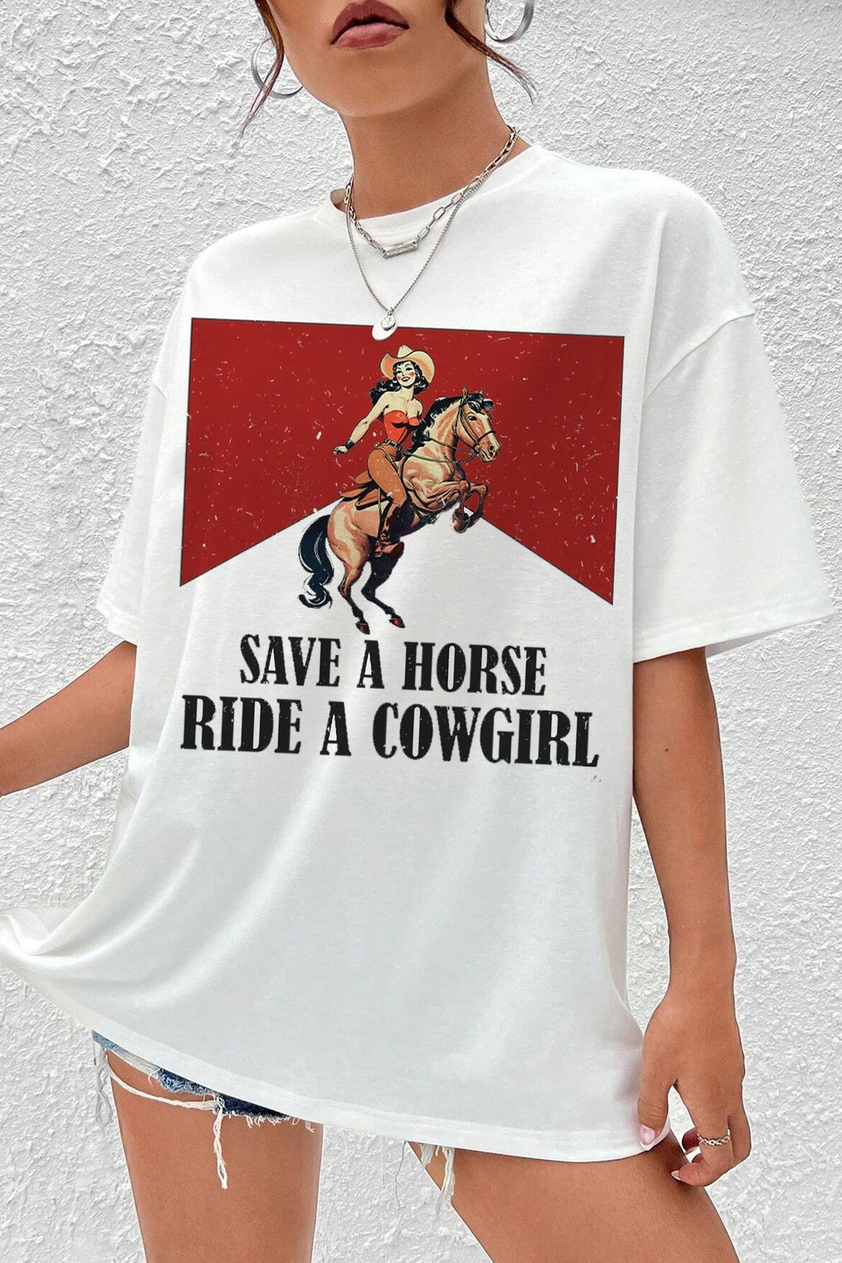 Save A Horse Ride A Cowgirl LGBT Pride Month Tee For Women