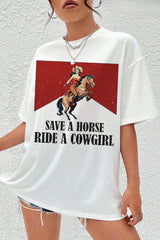 Save A Horse Ride A Cowgirl LGBT Pride Month Tee For Women
