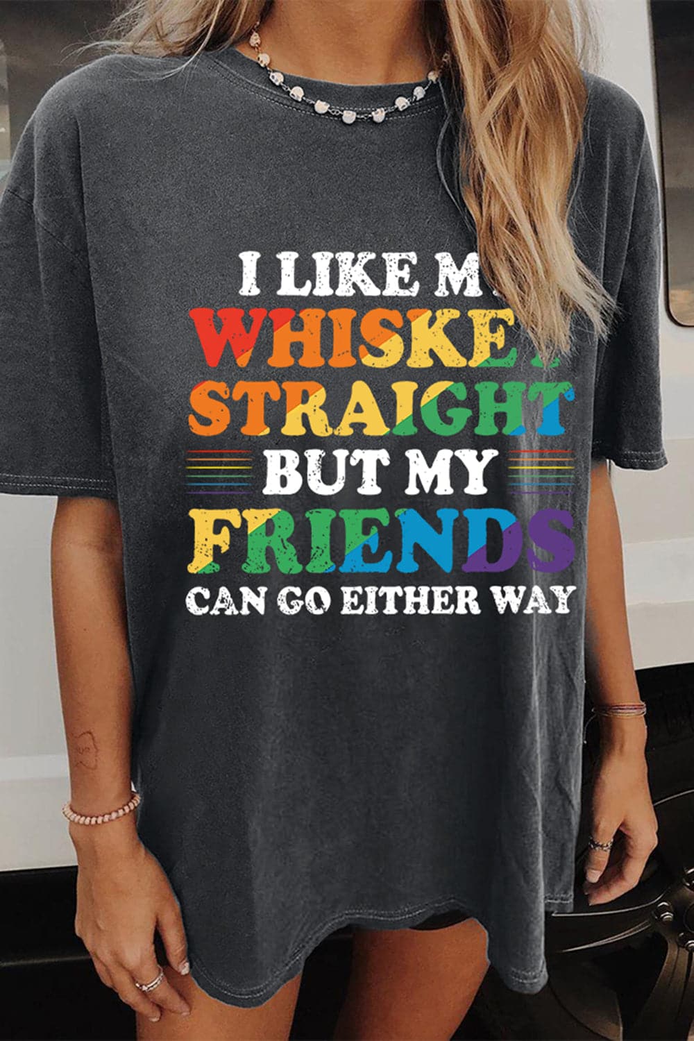 I Like My Whiskey Straight Gay Pride Tee For Women