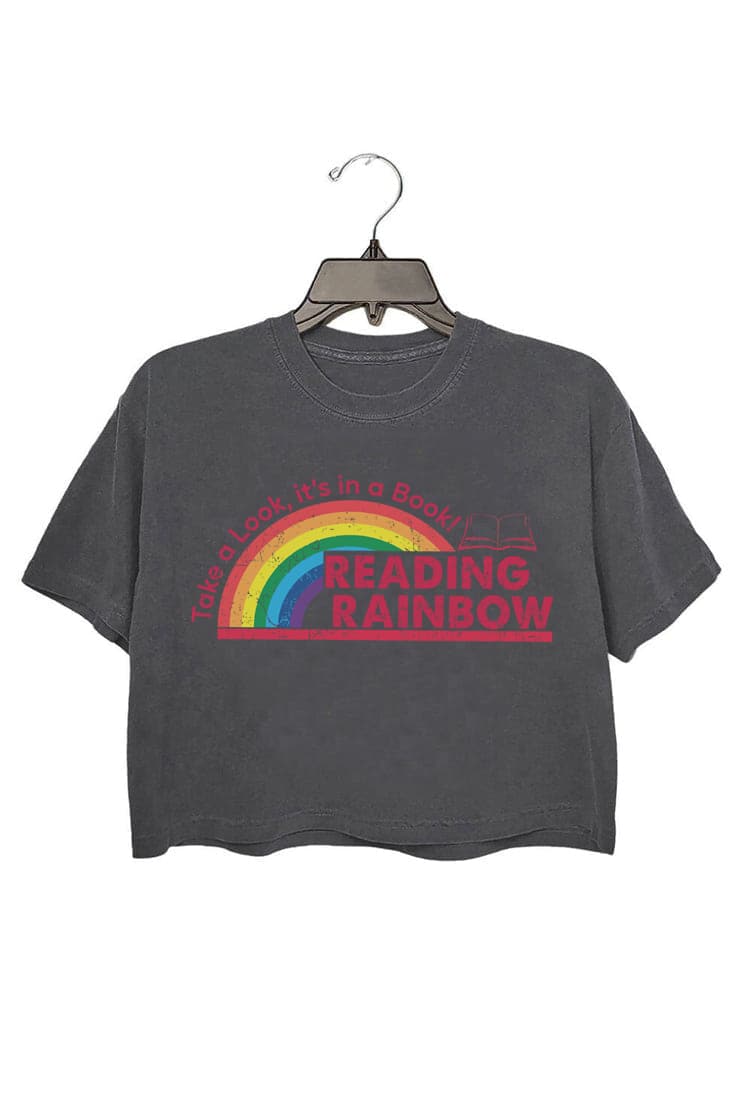 Reading Rainbow Retro Librarian Crop Tee For Women